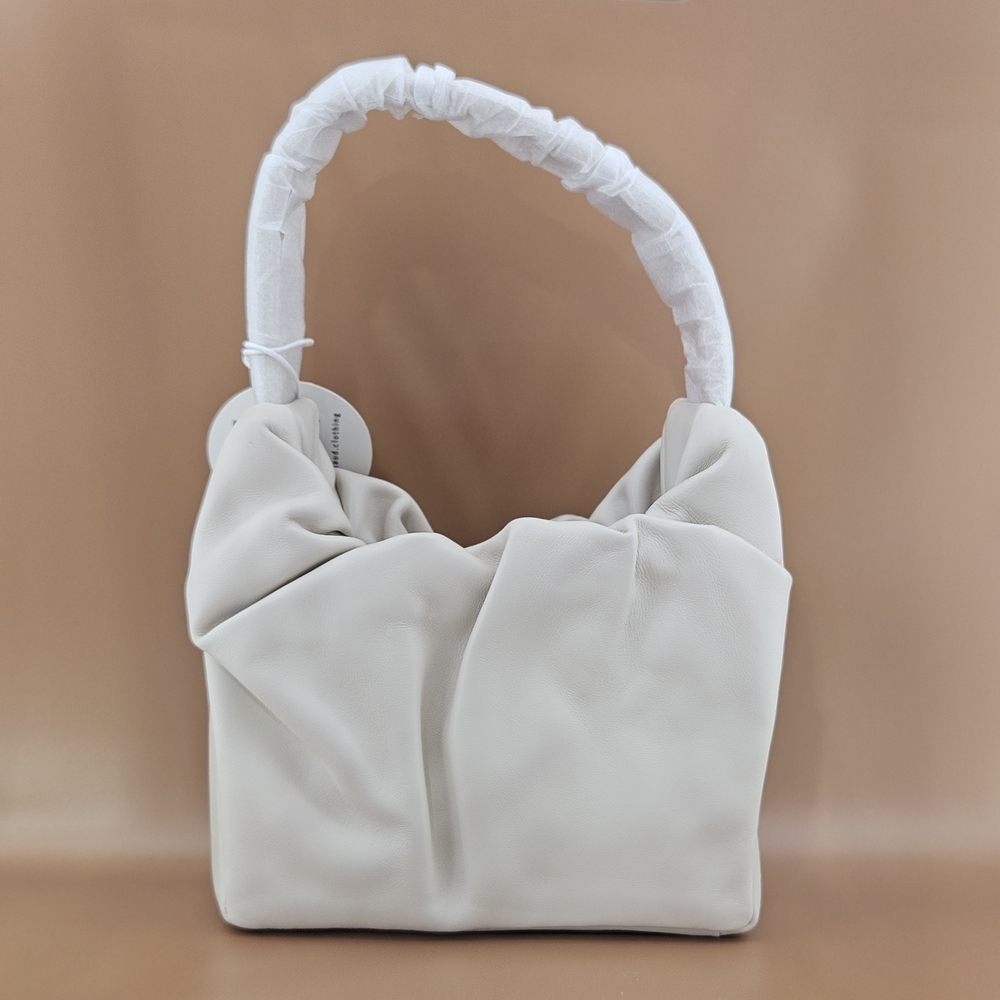 STAUD Purse Cream Felix Leather Top Carry Bag Minimalist Preppy Modern Vacation